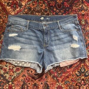 Old Navy Distressed Americana-Pocket Jean Shorts